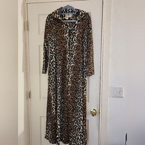 Vintage Leopard Print Nightgown by Butterfield 8 size M 60s Glam House Dress‎